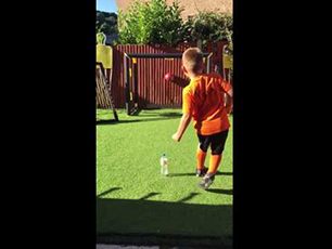 Normal speed football water bottle flip challenge 