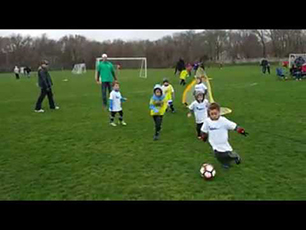 5 year old soccer star gets multiple shots on goal and scores in U6 