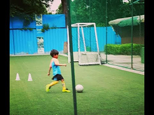 Football practice by Little Prithvi