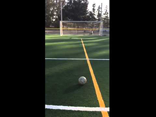 9 year old taking free kicks and calling out the target outside the box with size 5 ball amazing power 