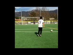9 year old taking free kicks outside the box 
