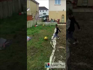 6 year old using a Football Flick urban