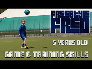 Freestyle Fred aged 5 showing his football skills