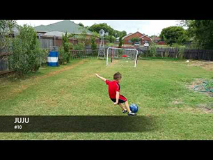 5 year old takes some Free kicks