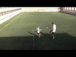 8 year old practicing football tennis 