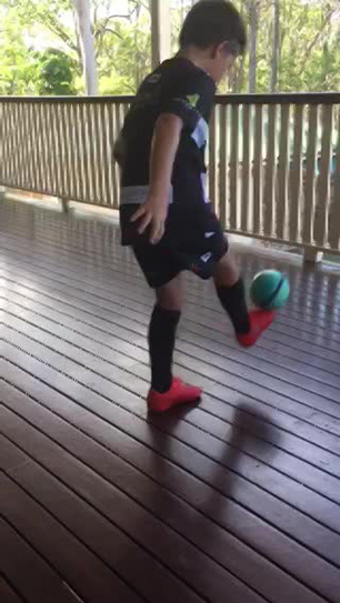 8 yr old juggling size 1 ball