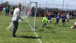 Rourke Mooney U8 smashes ball in the top corner in tournament for Worcester park colts ????????