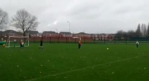 7 year old Tom's peach of a free kick