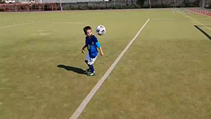 7 year old having fun with a ball